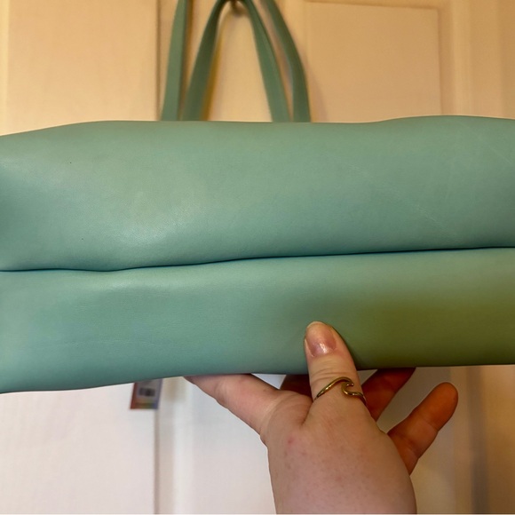 Portland Leather Mint Green Tote - Picture 3 of 6